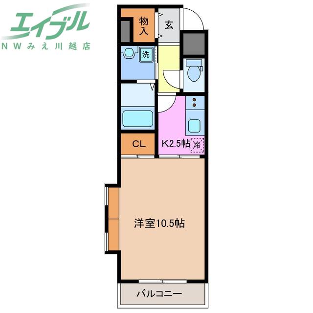 KS MANSION(1K/2階)の間取り写真