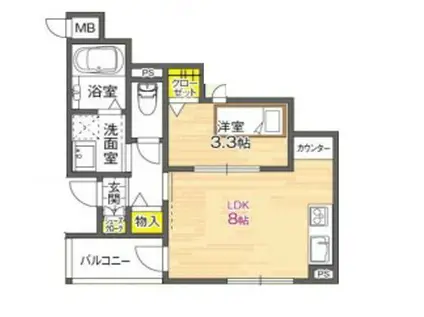 グローハイツ喜連ノース(1LDK/3階)の間取り写真