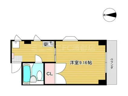 丸七コーポNO.2(1K/3階)の間取り写真