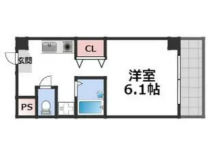 セラ玉出ウエスト(ワンルーム/3階)の間取り写真