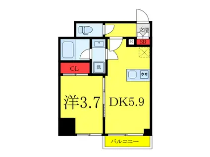 SYFORME ITABASHI III(1DK/5階)の間取り写真