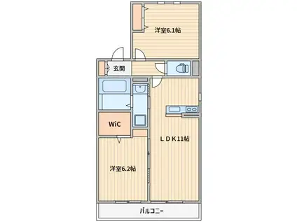 ブレッシア石神井公園(2LDK/2階)の間取り写真