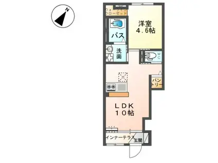 ダイアモンド ムーン(1LDK/1階)の間取り写真