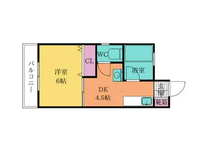 井ビルII(1DK/5階)の間取り写真