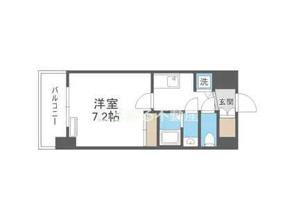 アドバンス大阪城ベレッツァ(1K/9階)の間取り写真