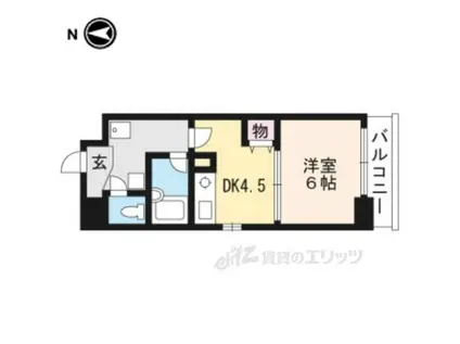 エスリード四条河原町(1DK/2階)の間取り写真
