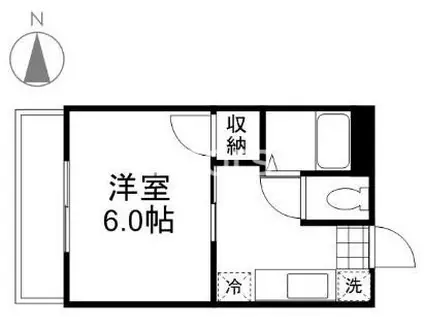 富田ハイツ(1K/3階)の間取り写真