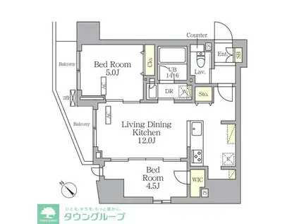 プライムガーデン大森(2LDK/11階)の間取り写真