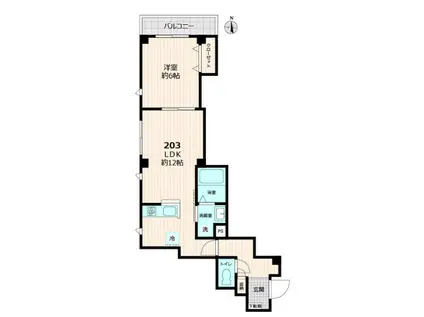グレース(1LDK/2階)の間取り写真