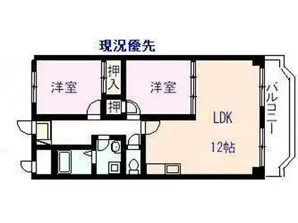 アルハウス南蔵王(2LDK/2階)の間取り写真