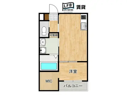 LFB APARTMENT鋳物師A(1DK/2階)の間取り写真