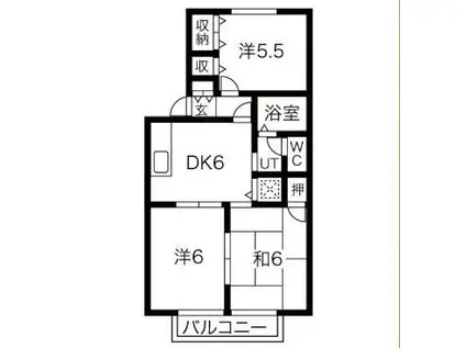 シャルマンイワイ(3DK/1階)の間取り写真