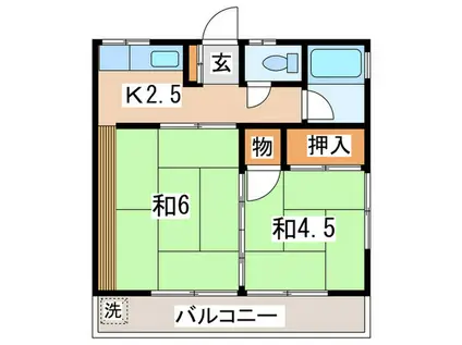 ダイヤハウス(2K/2階)の間取り写真