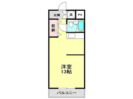 LB1北棟(ワンルーム/6階)の間取り写真