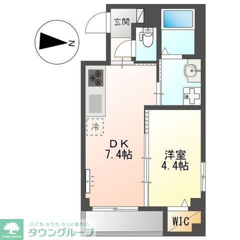 アプリコットC(1DK/3階)の間取り写真