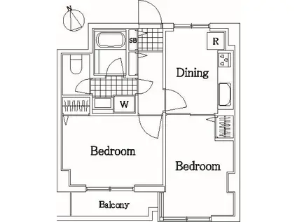 日神パレス鶴見市場(2DK/6階)の間取り写真