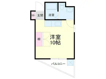 ポピーイン住吉(ワンルーム/3階)の間取り写真
