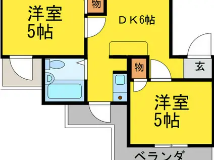 アメニティ大東4番館(2DK/3階)の間取り写真