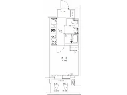 GENOVIA浅草VII(1K/6階)の間取り写真