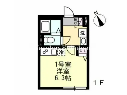 ベイルーム井土ヶ谷(ワンルーム/3階)の間取り写真