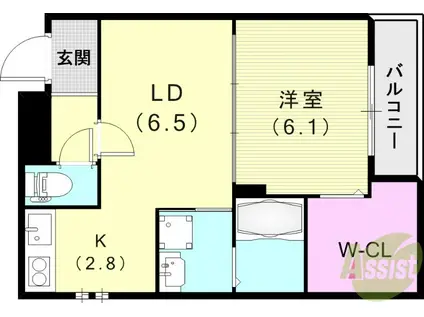 フジパレス庄内西町II番館(1LDK/3階)の間取り写真