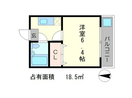 森マンションVI(1K/2階)の間取り写真