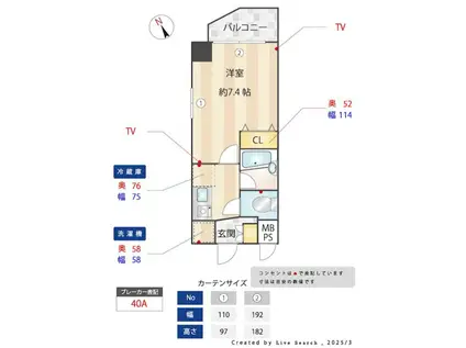 メインステージ秋葉原駅前(1K/7階)の間取り写真