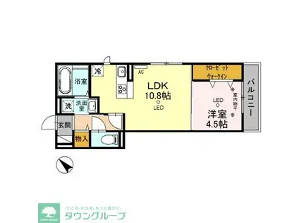 ルミエール(1LDK/1階)の間取り写真