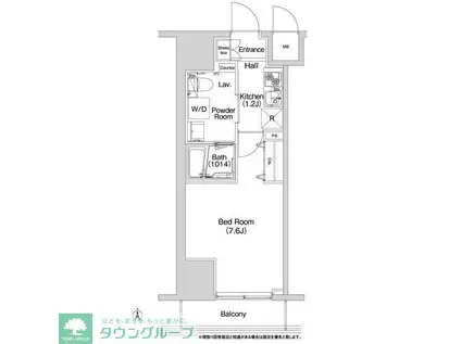 コンフォリア上野入谷(1K/3階)の間取り写真