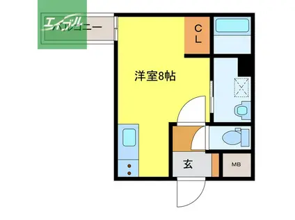 アミティ中通(ワンルーム/3階)の間取り写真