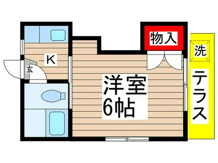 日の出コーポ(1K/1階)の間取り写真