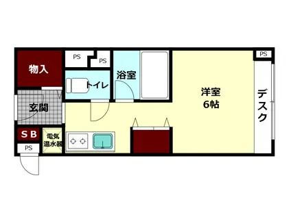 アスカ21(ワンルーム/3階)の間取り写真