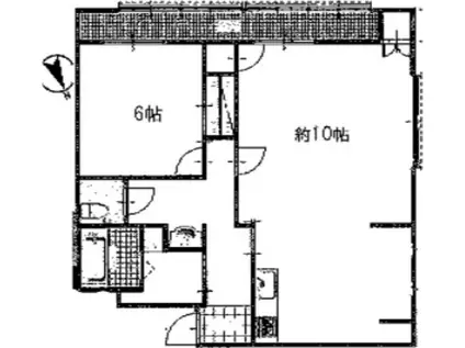 明和マンション(1LDK/2階)の間取り写真
