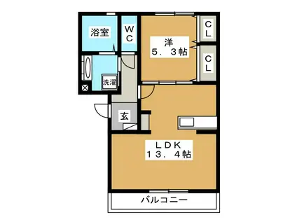 ペルソワール高田(1LDK/3階)の間取り写真