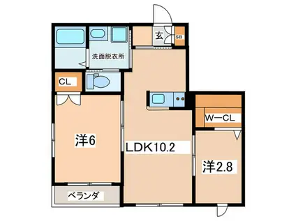 LUCIO(2LDK/1階)の間取り写真