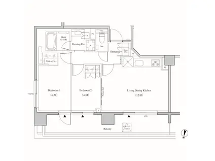 ザ・パークハビオ代々木(2LDK/7階)の間取り写真