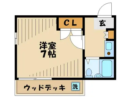 コートビレッジ桜ケ丘パートII(1K/1階)の間取り写真