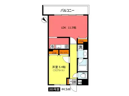 アヴァンツァーレ洗足(1LDK/2階)の間取り写真