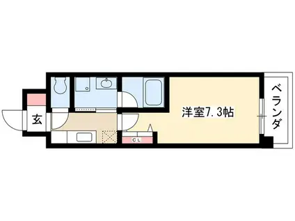 アーデン上社(1K/2階)の間取り写真