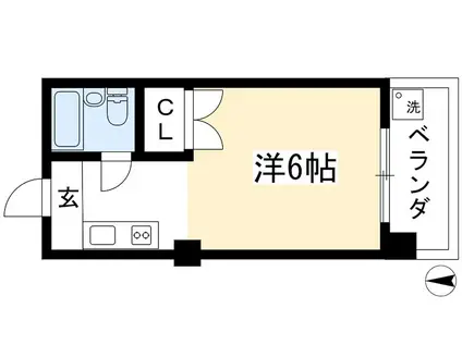 メゾン紫野(1K/3階)の間取り写真