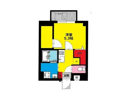 BCASA FORZA 南砂(1SK/4階)の間取り写真