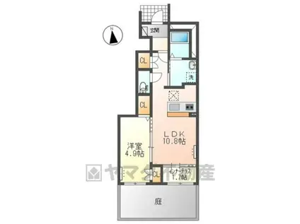 オーヴェストⅡ(1LDK/1階)の間取り写真