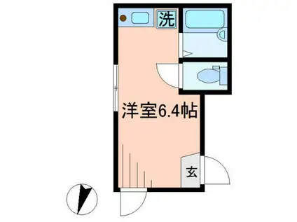 カーサ・フェリーチェ(ワンルーム/1階)の間取り写真