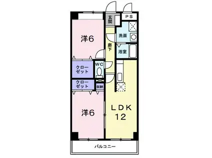 リバーサイドさくらI(2LDK/1階)の間取り写真