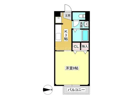 SURPLUS松田(1K/2階)の間取り写真