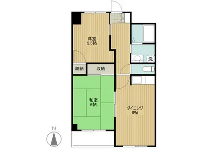 桜丘パレス(2DK/2階)の間取り写真