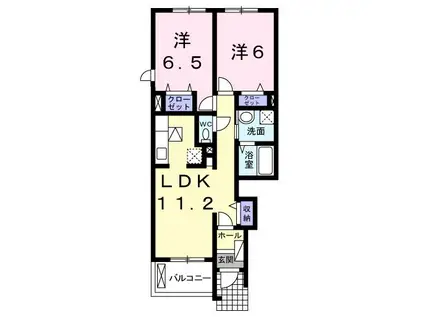 インノバーレC(2LDK/1階)の間取り写真