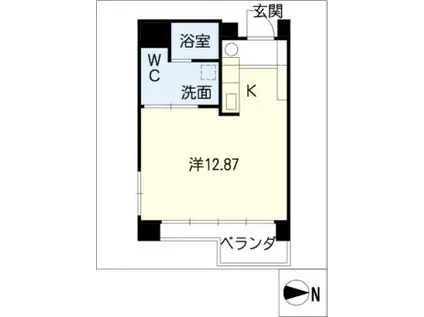 UD翔 羽島(ワンルーム/2階)の間取り写真