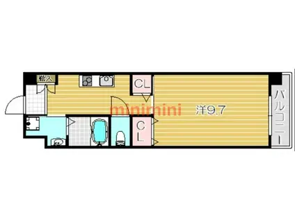 メトロノーム(1K/3階)の間取り写真