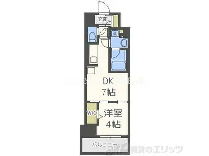 アーバネックス西天満(1DK/3階)の間取り写真